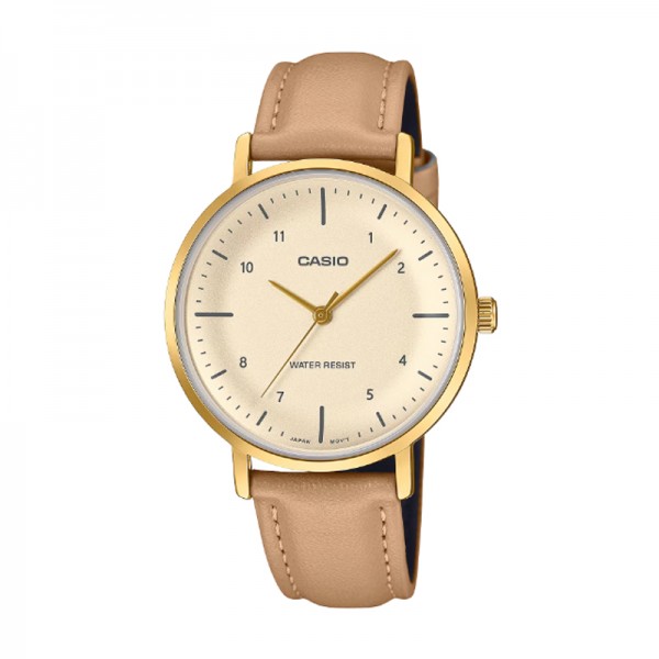 Casio LTP-VT03GL-4BDF Gold Brown Leather